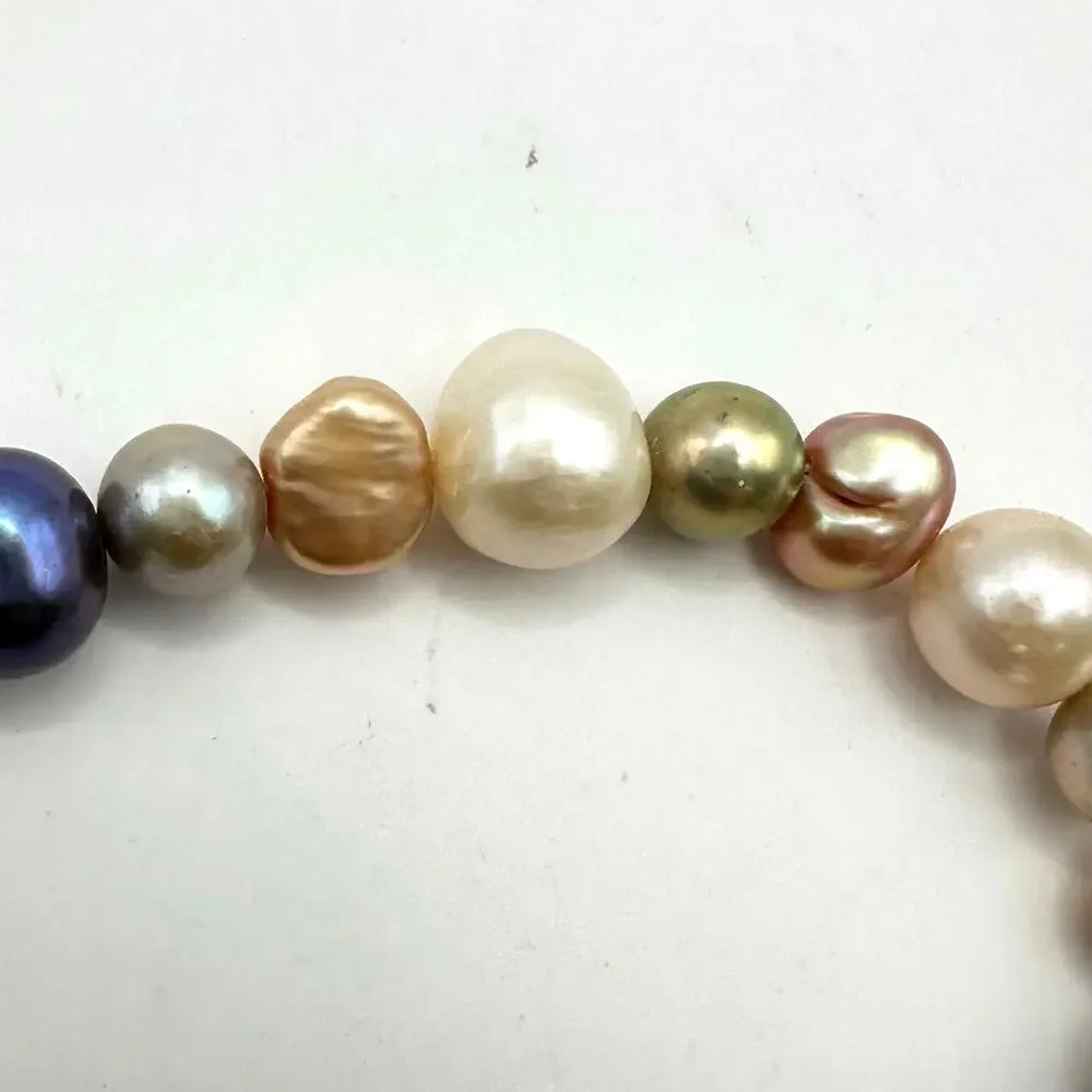 Freshwater Pearl Bracelet Neutral Cream Brown Tan Beaded Jewelry Coastal Cowgirl